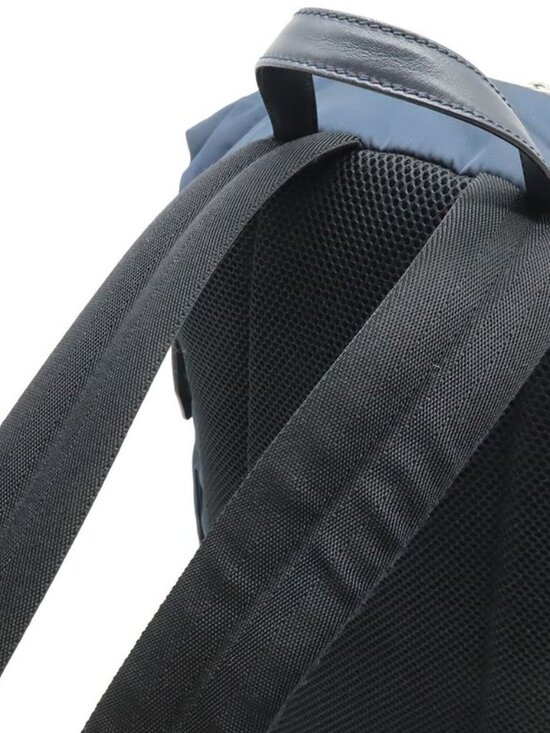 Fendi Logo Backpack Nylon Leather Navy Pink Blue main image 4